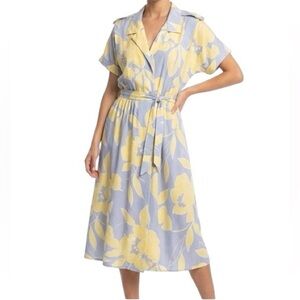 Size A-line Floral Print Midi Dress